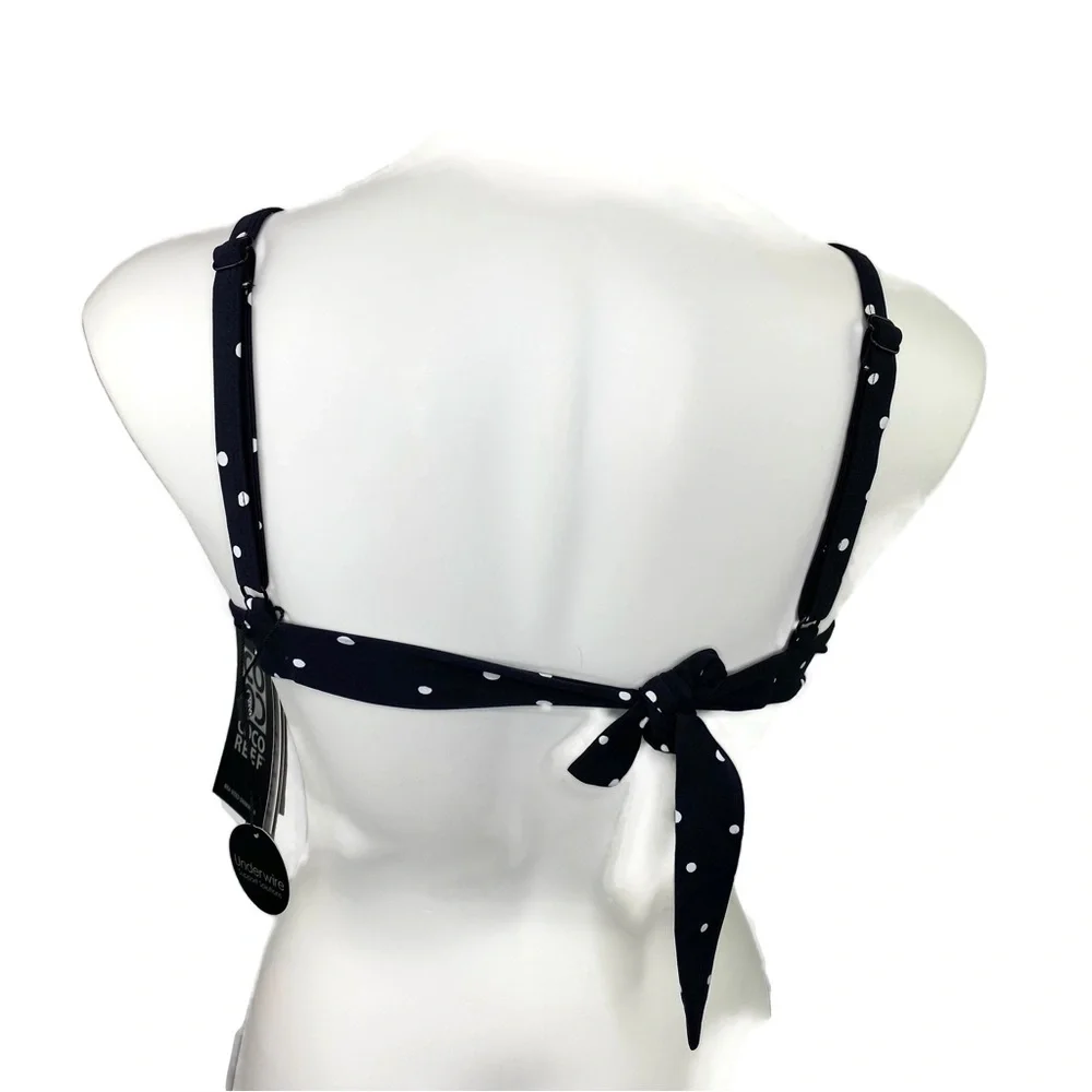 Coco Reef Bra Sized Clarity Dots Cast Black Back Tie for Custom Fit 32/34D